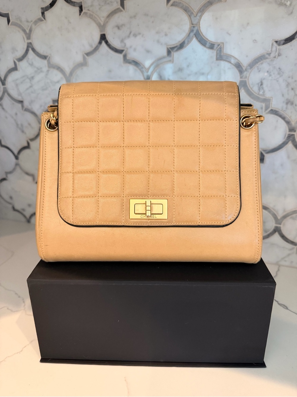 CHANEL Vintage Chocolate Bar Accordion Flap Bag ✨